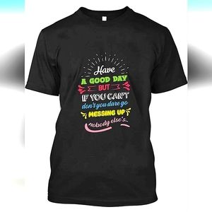 Have A Good Day Tabitha Brown Short Sleeve Tee, Black & Multicolor Cotton, XL